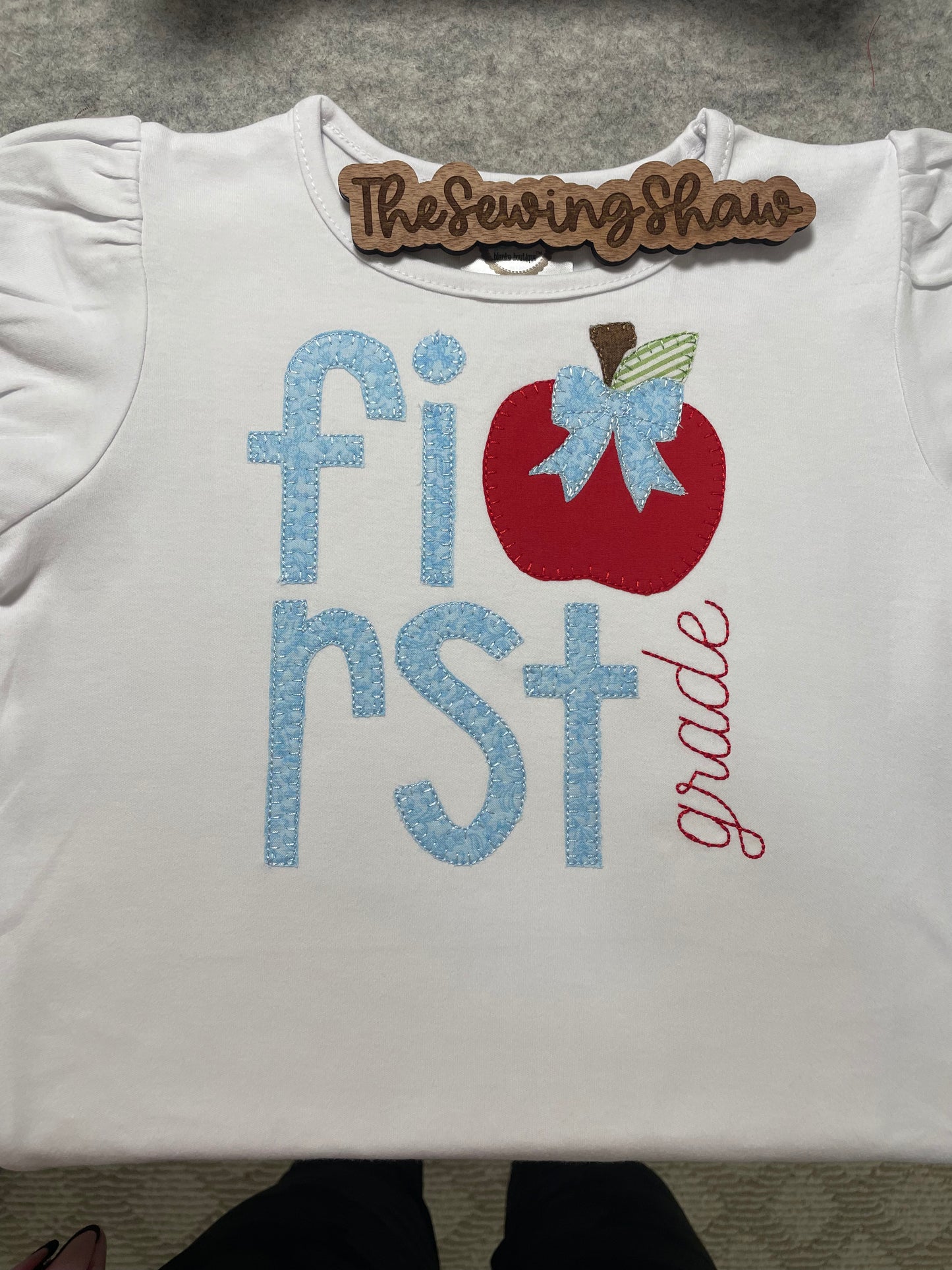 Back to School - Grade with Apple Appliqué